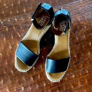 Franco Sarto black espadrilles wedges